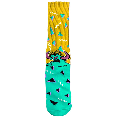 Toy Machine 80s Crew Yellow Turqoise Socks