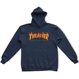 Thrasher Flame Logo Navy Hoodie