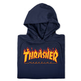 Thrasher Flame Logo Navy Hoodie