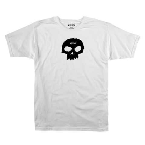 Zero Single Skull White Black tee