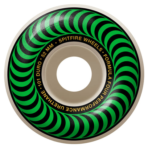 Spitfire Formula 4 Classic Swirl 101D 52mm Green Skateboard Wheels