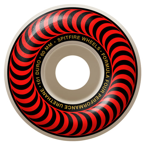 Spitfire Formula 4 Classic Swirl 101D 60mm Red Skateboard Wheels