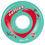 Chaya Big Softies 65x37mm/78a Clear Teal Rollerskate Wheels 4 Pack