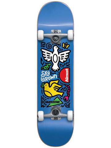 Almost Skateistan Sky Doodle First Push Blue 7.5" Skateboard Complete