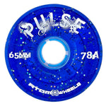 Atom Pulse 65x37mm/78a Blue Glitter Rollerskate Wheels 4 Pack