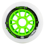 Atom Matrix White/Green 84mm/86a 8 Pack Rollerblade Wheels