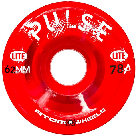 Atom Pulse Lite 62x33mm/78a Red Rollerskate Wheels 4 Pack