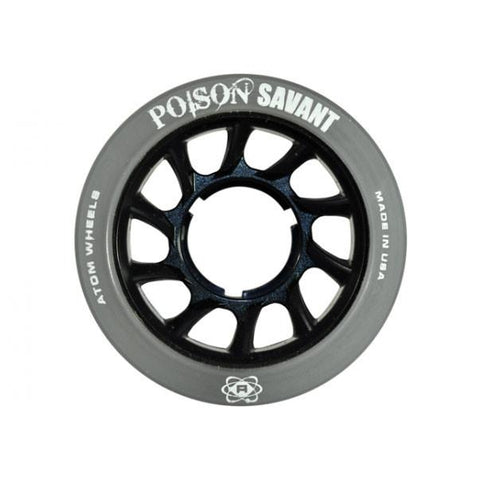 Atom Poison Savant 59x38mm/84a Black Rollerskate Wheels 4 Pack
