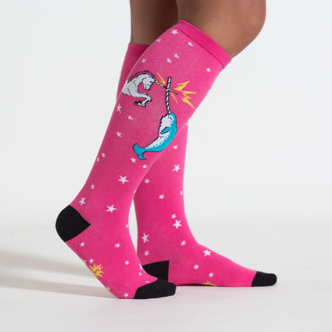 Sock It To Me Unicorn Vs Narwhal Adult Knee Socks