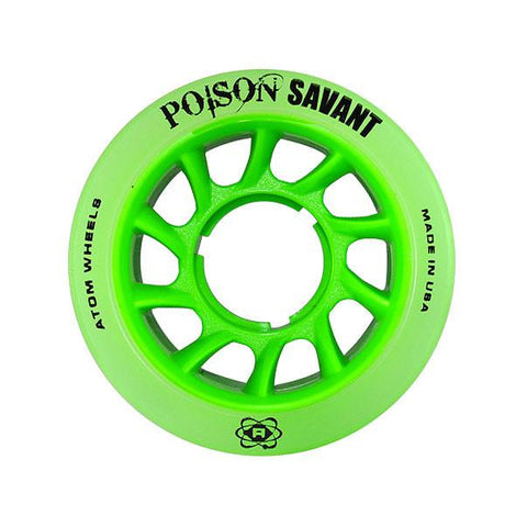 Atom Poison Savant 59x38mm/84a Green Rollerskate Wheels 4 Pack
