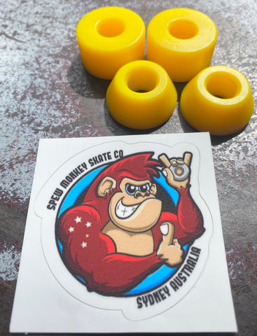 Spew Monkey Yellow 89a 4 Pack Skateboard Bushings