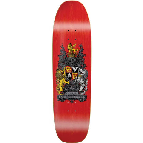 Flip Lance Mountain Crest Stained Red Shaped Skateboard Deck 9.0