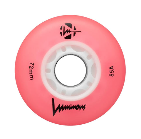 Luminous LED 72mm/85a Pink 4 Pack Rollerblade Wheels