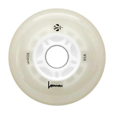 Luminous LED 90mm/85a GLOW White 4 Pack Rollerblade Wheels