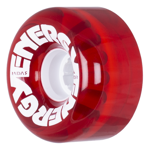 Radar Energy 65x35mm Clear Red Outdoor Rollerskate Wheels (4 Pack)