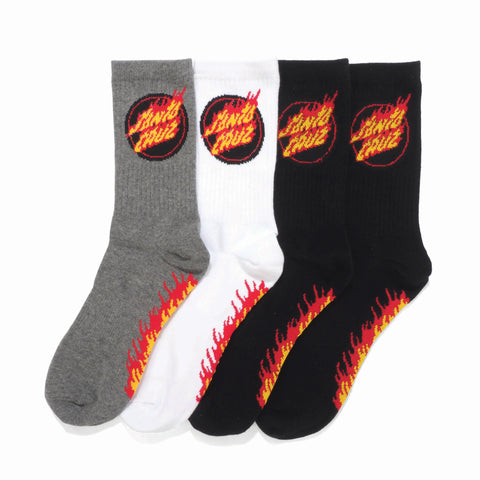 Santa Cruz Flaming Dot Assorted 4 Pack Socks