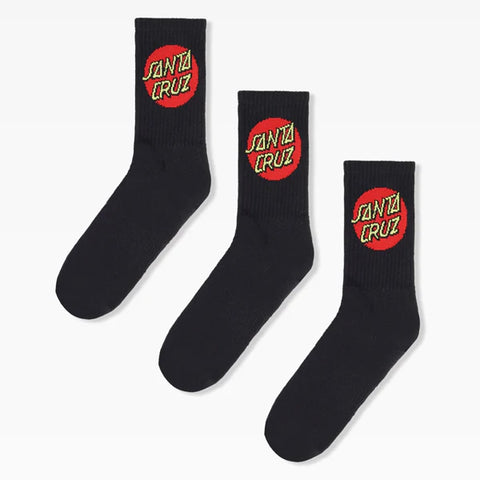 Santa Cruz Classic Dot Black 3 Pack Socks