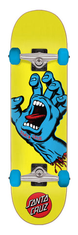 Santa Cruz Screaming Hand Fluoro Yellow Mini 7.75" Complete Skateboard