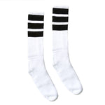 Socco Black Striped White Knee Socks