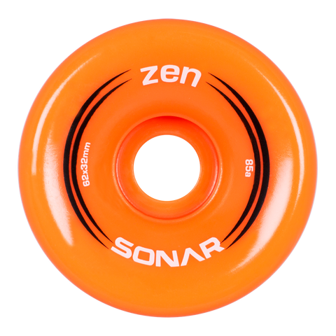 Radar Zen 62x38mm/85a Orange Rollerskate Wheels (4 Pack)