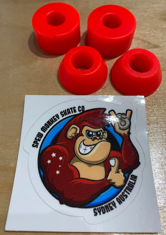 Spew Monkey Red 95a 4 Pack Skateboard Bushings