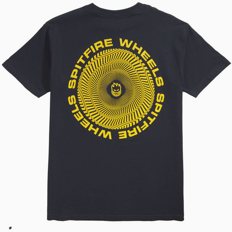 Spitfire Classic Vortex Navy/Yellow Tee