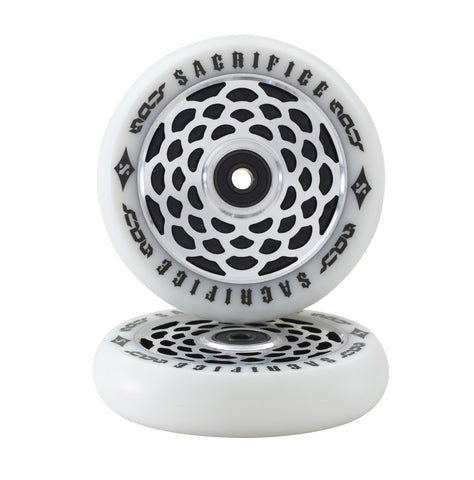 Sacrifice Peephole 110mm White Silver Black Scooter Wheel