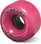 SureGrip Aerobic 62x37mm/85a Pink Rollerskate Wheels (8 Pack)