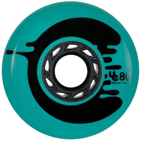 UC Cosmic Rosche Teal 80mm/88a 4 Pack Rollerblade Wheels