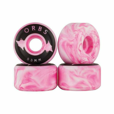 Welcome Skateboards Orbs Specters Swirl Pink/White 53mm Skateboard Wheels