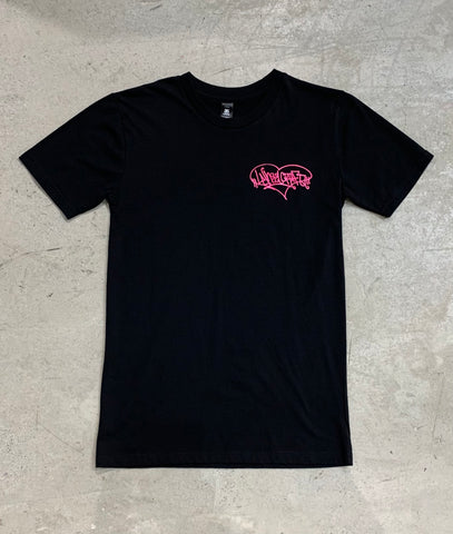 Wheelcraft Pink Heart Black Tee