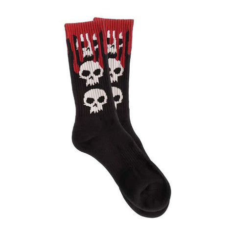 Zero Blood Skull Crew Black Socks
