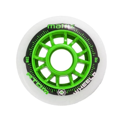 Atom Matrix Green 80mm/86a 8 Pack Rollerblade Wheels