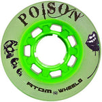 Atom Poison 62x44mm/84a Green Rollerskate Wheels 4 Pack