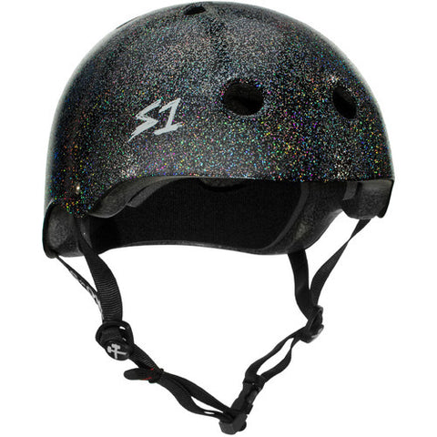 S-One Mega Lifer Black Gloss Glitter Helmet