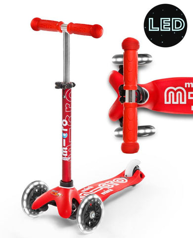 Micro Mini Deluxe LED Red Scooter