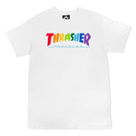 Thrasher Flame White Rainbow Medium Tee