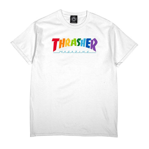Thrasher Rainbow Mag White Sml Tee