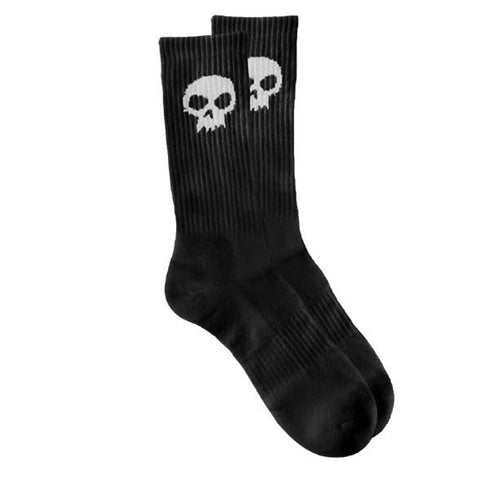 Zero Skull Crew Black Socks