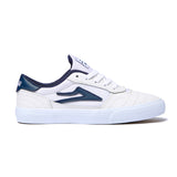 Lakai Kids White/Navy/Leather Skateboard Shoes