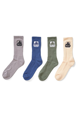 Xlarge 91 Text Military/Blue/Grey/Stone 4 Pack Socks