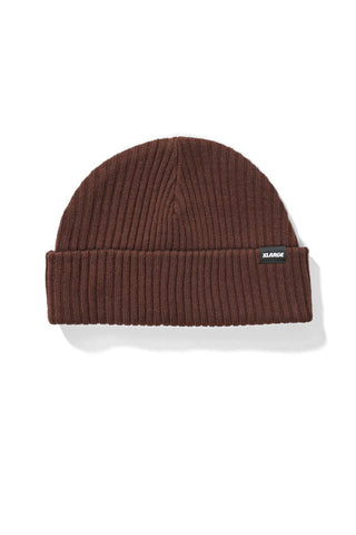 Xlarge Ribbed Beanie Brown